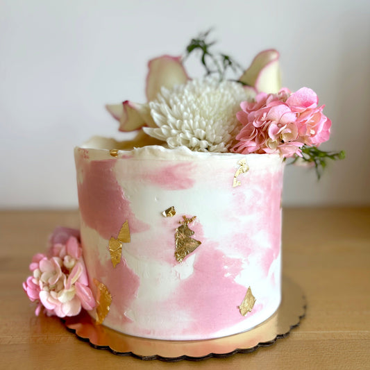 Watercolor Fresh Floral Cake