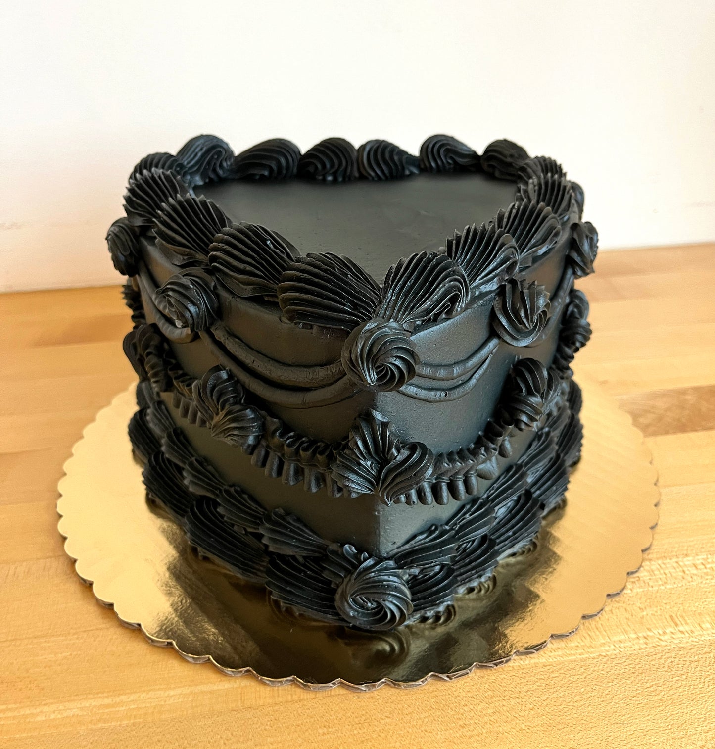 Vintage Black Magic Heart Cake