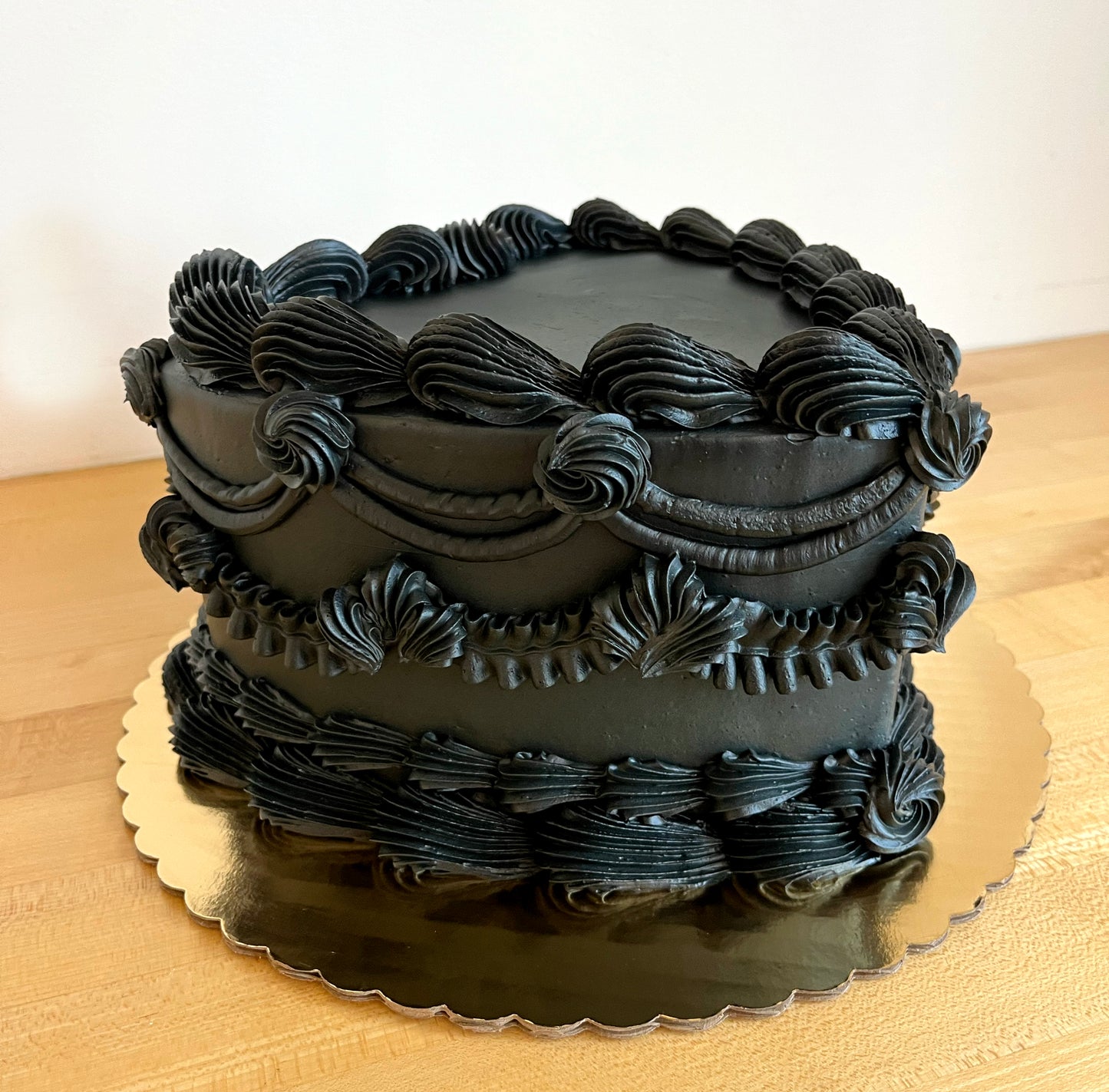 Vintage Black Magic Heart Cake