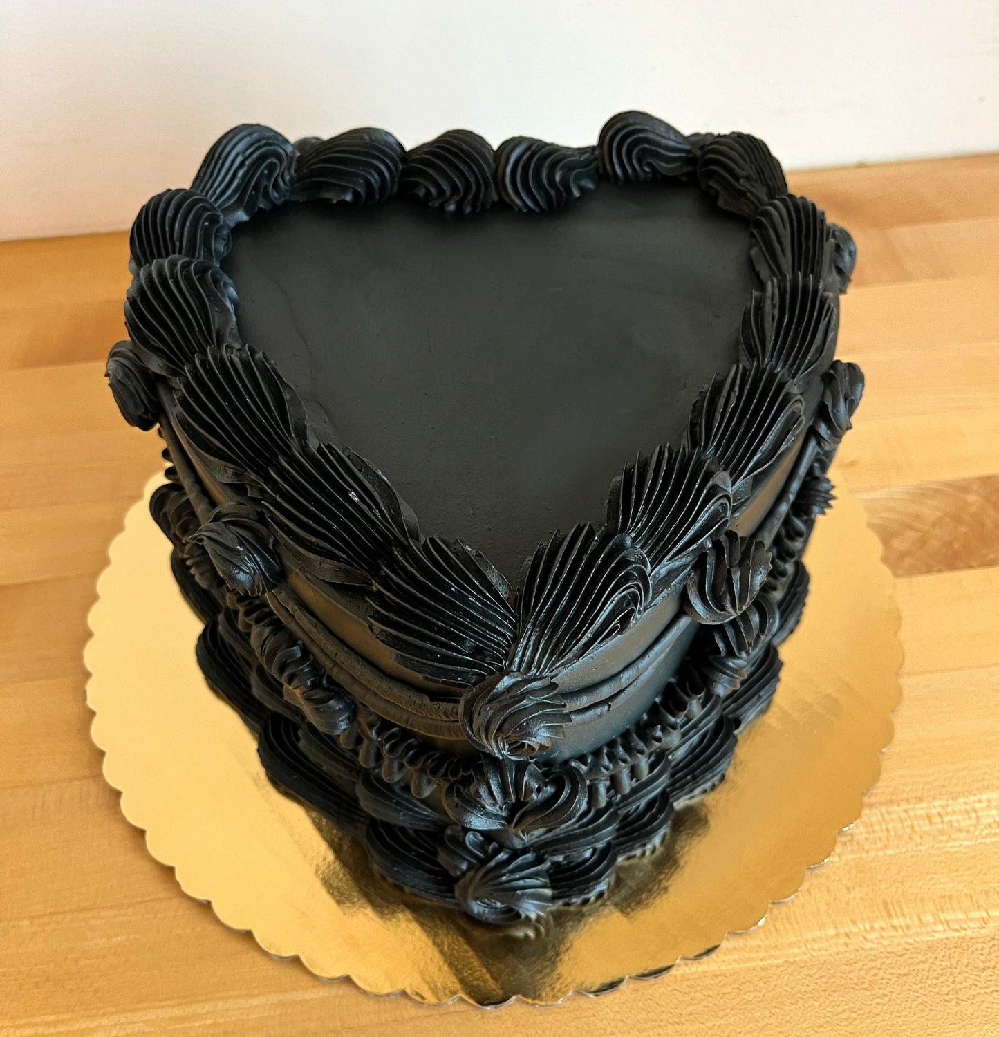 Vintage Black Magic Heart Cake
