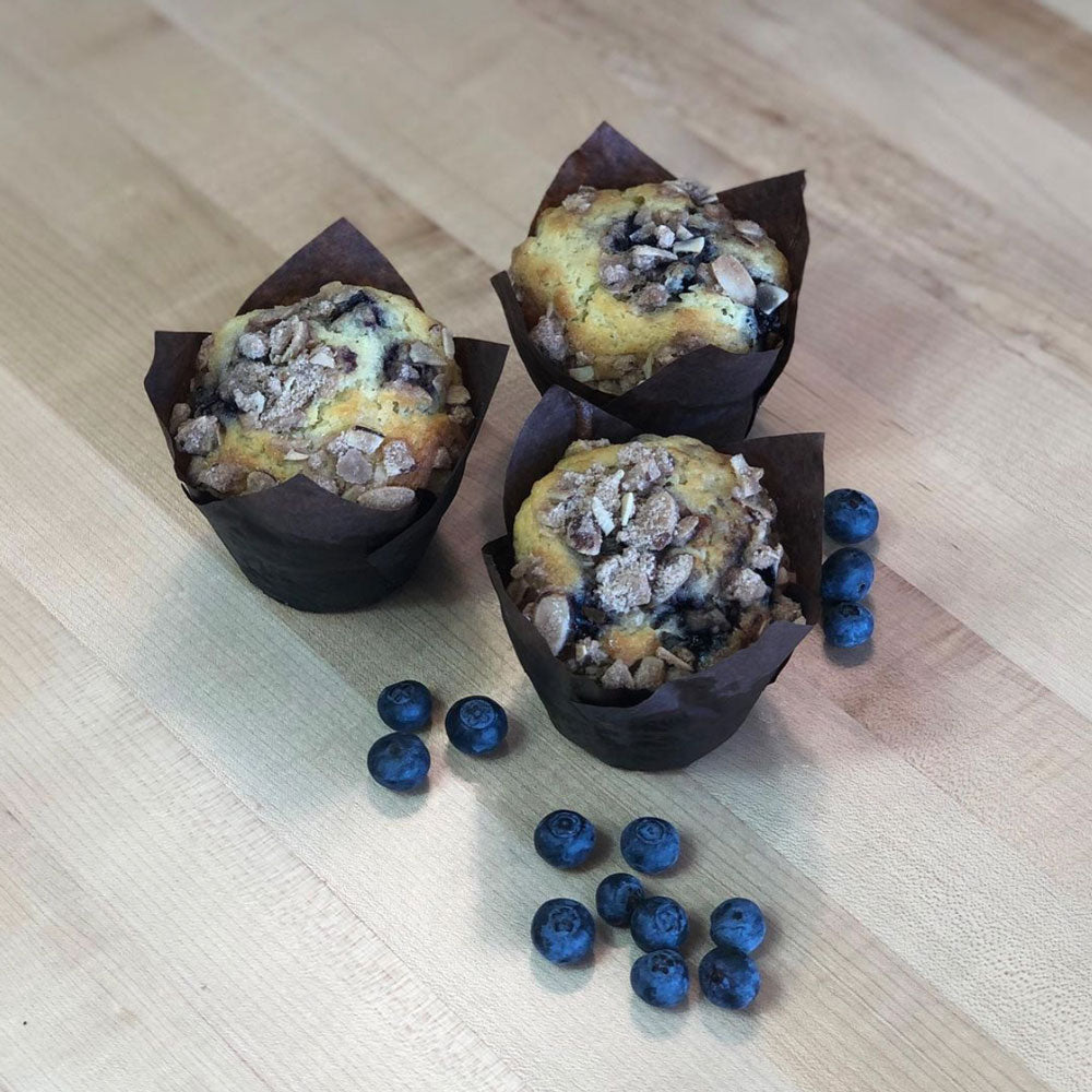 blueberry almond streusel muffins
