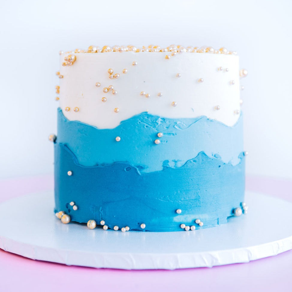 Blue and White Drip - Designer Cakes by Paige
